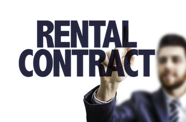 Business man pointing the text: Rental Contract