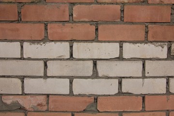  wall of the new red and white bricks
