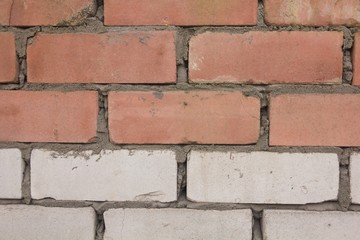  wall of the new red and white bricks