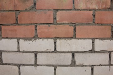  wall of the new red and white bricks