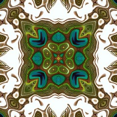 Fototapeta premium Seamless abstract peacock feather texture on the white background