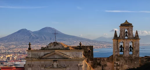 Fototapeten Blick auf den Golf von Neapel mit dem Vesuv © cenz07