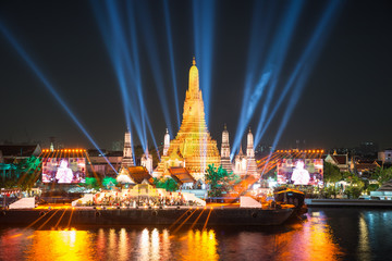 Wat arun under new year celebration time, Thailand