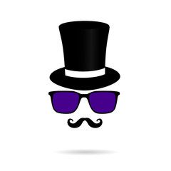 face with mustache and sunglasses illustration