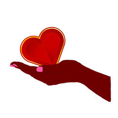 heart red in hand illustration