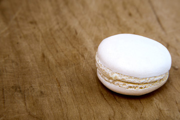 French Macaroons on a wooden background