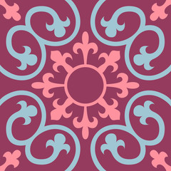 Set with Beautiful ornamental tile background.