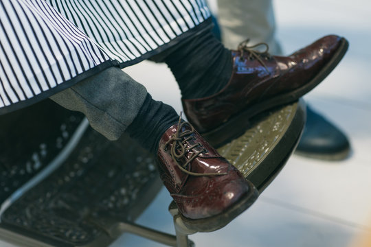 Close-up of a man's shoes