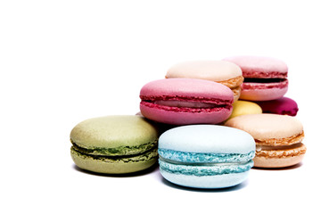 French Macaroons isolated on white