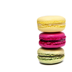French Macaroons isolated on white