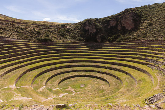 circular terraces on peru inside view