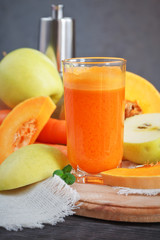 Fresh juice, mix fruits and vegetable. Healthy food