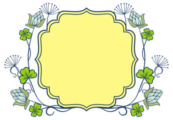 Beautiful floral frame. Vector clip art.