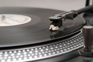 record on a turntable