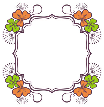 Beautiful floral frame. Vector clip art.