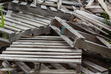 stack of old scrap pallets