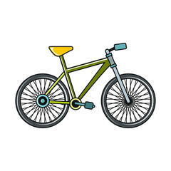 Bike cartoon icon on white background