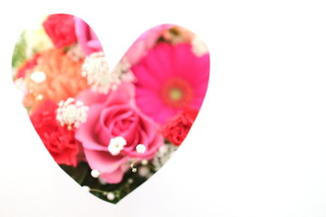 花で作ったハート