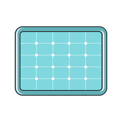 Vector solar battery icon in cartoon style