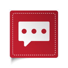 Flat Message icon on red sticker