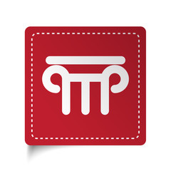Flat Column icon on red sticker