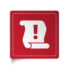 Flat Important Information icon on red sticker