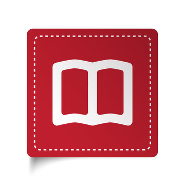 Flat Book icon on red sticker