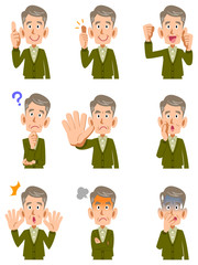 初老男性の様々な表情