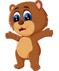 illustration of cute baby bear cartoon