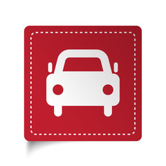 Flat Car icon on red sticker