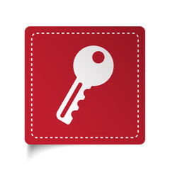 Flat Key icon on red sticker