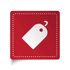 Flat Tag icon on red sticker