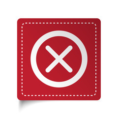 Obraz premium Flat Cancel icon on red sticker