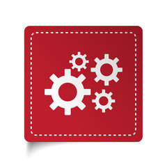 Flat Process icon on red sticker
