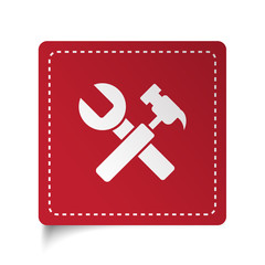 Flat Service icon on red sticker