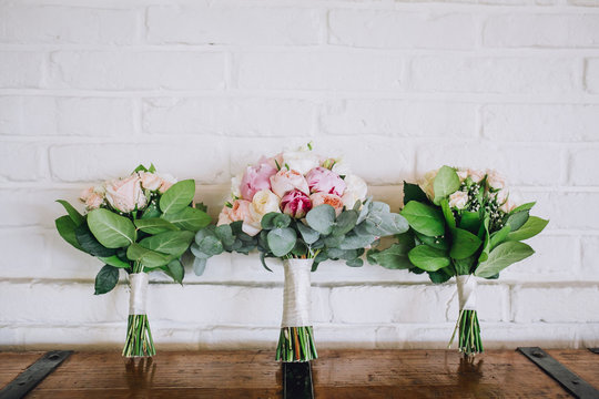 Wedding Boquet On The Old Box
