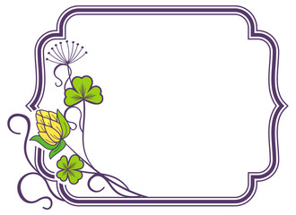 Beautiful floral frame. Vector clip art.