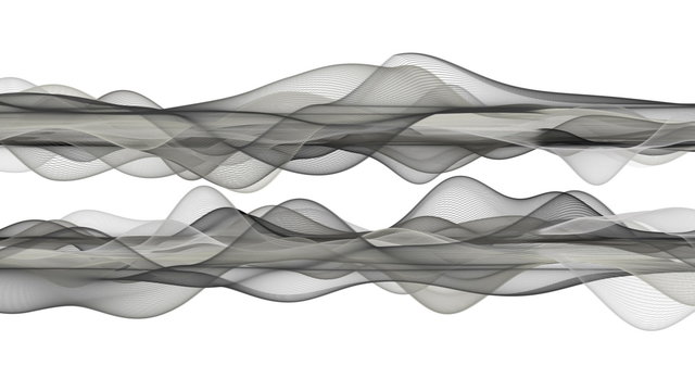 Fantastic video animation with particle wave object in slow motion, 4096x2304 loop 4K