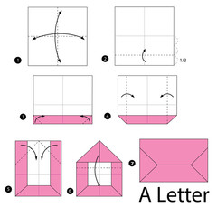 step by step instructions how to make origami A Letter.