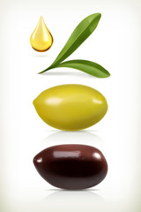 Olives, set of vector objects