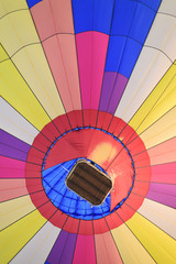 Fototapeta premium colorful hot air balloons in the start of journey trip on sunset sky background