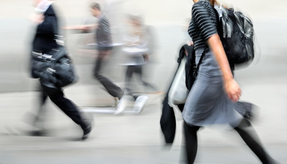 group of business people in the street