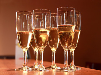 Glasses of sparkling wine