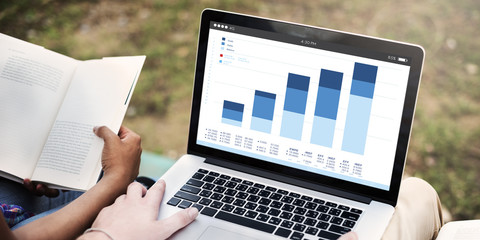 Laptop Working Outdoors Park Youth Concept