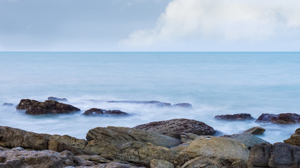 Beautiful long exposure at Thong Yee bay in Khanom , Thailand