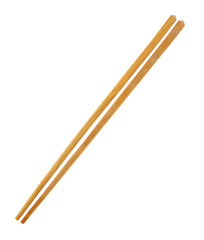 Wood chopsticks on a white
