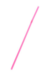 A pink bendy straw on white