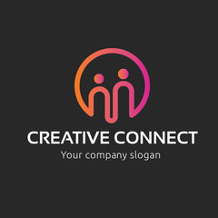 Creative Connect logo,People connect logo,Insurance logo,vector logo template