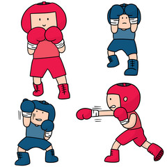 vector set of boxer