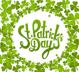 Vector illustration of St. Patrick's Day greeting with trifoliat